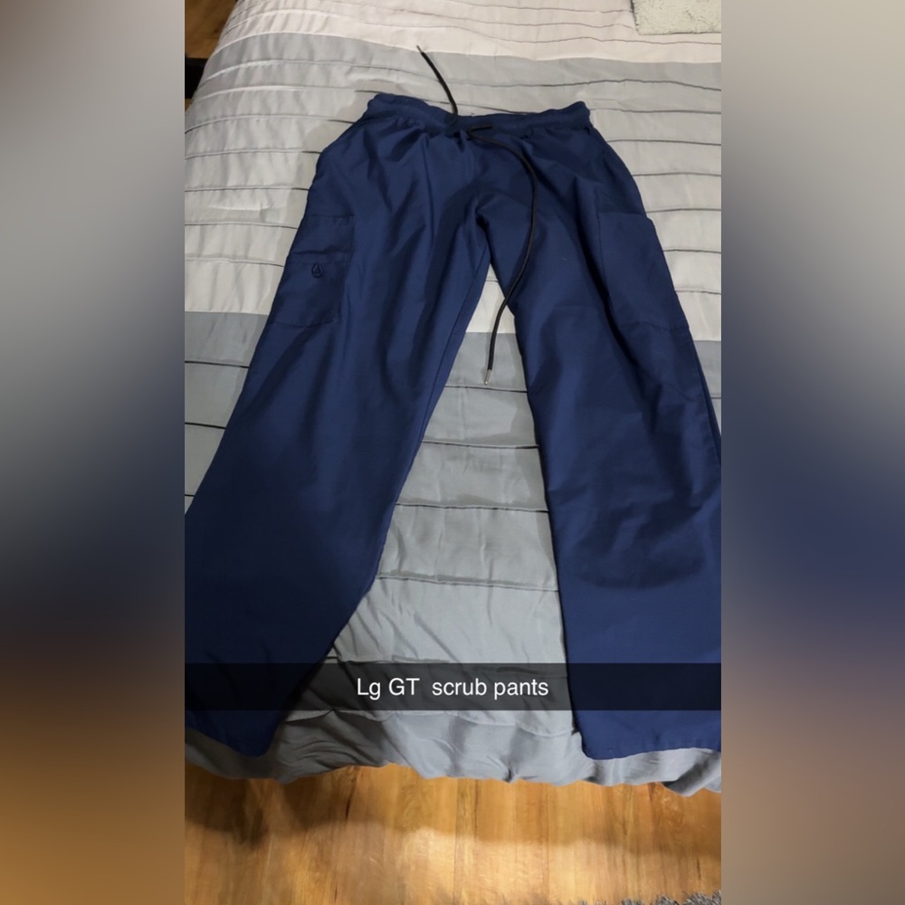 GT womens Navy Medical Scrub Pants with Drawstring
